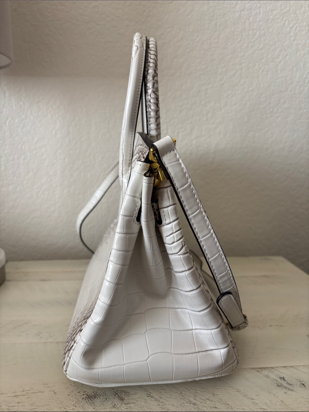 White Grey Inspired Faux Leather Fashion Bag Tote Satchel Detachable Adj strap - Picture 8 of 16